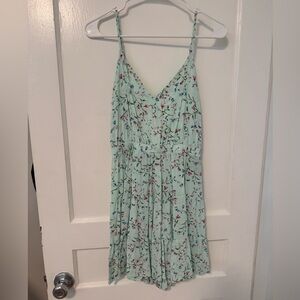 Cisono Los Angeles Pastel Green Flowers Romper Dress